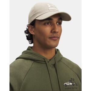Under Armour Mens Khaki Branded Hat Baseball Cap Adjustable Cotton Twill A18